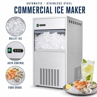 Machine à glaçons commerciale automatique en acier inoxydable pour glaçons carrés, idéale pour les restaurants de fruits de mer, les bars et les boissons