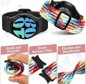 Correa de nailon trenzado para <span class=keywords><strong>Samsung</strong></span> Galaxy <span class=keywords><strong>Watch</strong></span> 7/6/<span class=keywords><strong>5</strong></span>/4/FE 40mm 44mm, 6/4 Classic 43mm 47mm 42mm 46mm, <span class=keywords><strong>5</strong></span> <span class=keywords><strong>Pro</strong></span> 45mm correa de reloj - Product Image 6