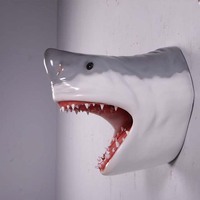 Décoration murale en résine tête de requin blanc, décoration intérieure personnalisée de luxe exotique, décoration artistique pour la maison OEM
