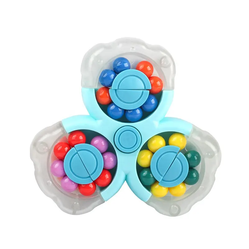 Triangle rotating magic beans cube fingertip twist bead fingertip fidget spinners glow in dark toy for adults kids stress relief
