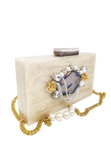 Prix de gros de sacs à main artisanaux de luxe en résine multicolore pour femmes Sac à main en métal pour femmes de marque Cadeau de mariage de grande qualité Pochette de fête pour filles - Product Image 2