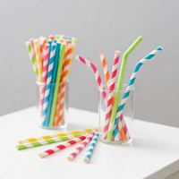 Pailles en papier jetables de qualité alimentaire, colorées, droites, de 7,6 pouces, pour jus et smoothies, pour cafés