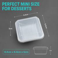 Boîte à dessert individuelle jetable en PET transparent carré pour sushi, salade, gâteau - Contenant personnalisable pour portion individuelle