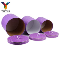 Boîte Cadeau de Rangement Violette, Boîte Circulaire en Papier, Décoration Souvenir Florale pour les Fêtes, Boîte d'Emballage de Rangement