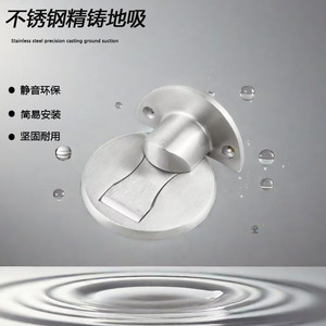 Xinrui Butée de porte magnétique invisible en acier inoxydable 304, sans perçage, pour chambre et salle de bain - Product Image 2