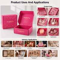 Cajas de Cartón con Logotipo Personalizado, Caja de Envío para Cosméticos, Color Rosa Intenso, Juego de Cosméticos, Embalaje Corrugado para el Cuidado de la Piel