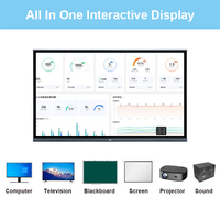 Tableau blanc interactif intelligent de 100 pouces pour réunions de bureau, avec fonction Zoom, écran partagé, Android 15 et suivi de caméra