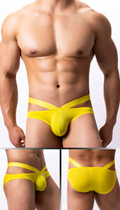 Slip da bagno sexy da <span class=keywords><strong>uomo</strong></span> traspiranti con doppio elastico, dettagli in oro rosa e tasca frontale che accentua la vestibilità a V - Product Image 2