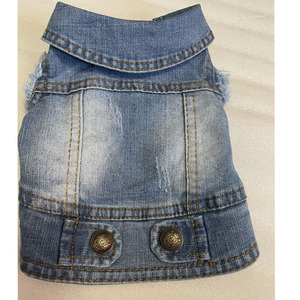 कूल पालतू वस्त्र कुत्ते जींस जैकेट फैशनेबल हल्के नीले डेनिम कुत्ते के कोट छोटे मध्यम कुत्तों की जींस बनियान थोक - Product Image 2