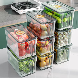 Caja de Almacenamiento de Alimentos de Plástico Rectangular Apilable de Alta Calidad al por Mayor, Contenedor Especial para Congelador con Asa para Verduras - Product Image 5