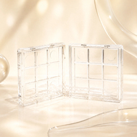 Boîte d'emballage cosmétique carrée transparente en plastique vide, 9 couleurs, pour fard à joues, poudre à sourcils, palette de fards à paupières 9g - Vente en gros
