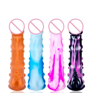 異形人工ペニス2層液体シリコンディルド色ペニス動物ペニス大人のセックス製品 - Product Image 1