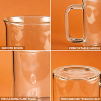 Vente en gros de tasses à café en verre borosilicate avec logo personnalisé, sans BPA, compatibles micro-ondes et lave-vaisselle, design minimaliste transparent, très vendues