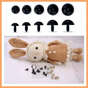 100개 검정 플라스틱 DIY 키트 공예 봉제 인형 눈 6/8/12mm 장난감 눈 인형 액세서리 단추 인형용 - Product Image 2