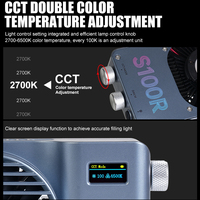 ZSYB S100R – Éclairage d'appoint portable de conception moderne, mini format, 100W COB RGB, intensité réglable, pour diffusion en direct et photographie