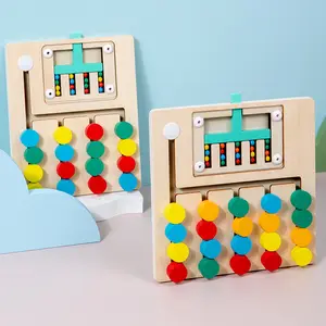 Montessori STEM aprendizagem brinquedo slide quebra-cabeças cinco cores combinando quebra-cabeças jogo lógico brinquedos educativos pré-escolares de madeira