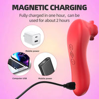 Tragbarer Saugvibrator für Frauen, Brustwarzen- und Klitorisstimulator, Taschenmassagegerät, Paar-Sexspielzeug für Erwachsene