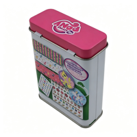Boîte en fer blanc rectangulaire personnalisée avec impression en relief et couvercle à charnière pour le stockage alimentaire, bonbons, menthes et chewing-gums