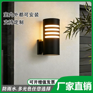 โคมไฟติดผนังภายนอก GP-G114 แบบ LED ทรงกระบอก อลูมิเนียม หัวคู่ ขั้ว E27 สำหรับสวนภายนอก - Product Image 5