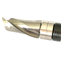 Fraise à rainurer à compression ultra-performante avec porte-roulement supérieur, motif en spirale, 2 cannelures pour le travail du bois, tige de 8 mm
