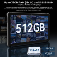 Tablet PC Industrial OUKITEL RT10, 25000mAh, Escáner 2D, Huella Dactilar Industrial, USB-A, RJ45, RS232, 12GB RAM, 512GB ROM, 5G, Android 15