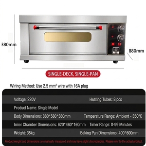 Equipo de Panadería Profesional, Horno Eléctrico de 1 Plataforma, Horno Industrial con Bandeja Extraíble, Tostadoras Comerciales y Hornos para Pizza - Product Image 3