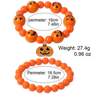 2025 nouveau Bracelet à breloques cadeau saisonnier de haute qualité Halloween Bracelet de perles fantômes citrouille empilées prêt à expédier - Product Image 3