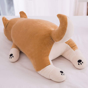 Almohada de Peluche de Perro Shiba <span class=keywords><strong>Inu</strong></span> Gordito y Perezoso de 20 Pulgadas, Súper Suave, con Cola Realista y Patas Adorables, Juguete de Peluche de Perro <span class=keywords><strong>Akita</strong></span> Marrón - Product Image 2