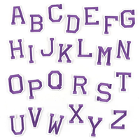 Patchs brodés 3D en lettres de l'alphabet à repasser, 6 couleurs différentes, tissu sergé pour vêtements, chapeaux, t-shirts