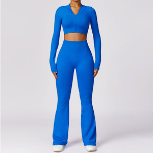 Traje de Yoga sin costuras Pantalones acampanados de cadera informal Sujetador <span class=keywords><strong>Crop</strong></span> <span class=keywords><strong>Top</strong></span> <span class=keywords><strong>Mujer</strong></span> <span class=keywords><strong>Fitness</strong></span> Set Ropa <span class=keywords><strong>Mujer</strong></span> Conjuntos Ropa <span class=keywords><strong>Mujer</strong></span> - Product Image 5