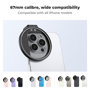 Kit de filtres magnétiques K&F CONCEPT 67mm CPL/ND2-<span class=keywords><strong>32</strong></span> pour objectif de téléphone avec clip, anneau adaptateur magnétique, griffe porte-accessoire et bouton de verrouillage - Product Image 5