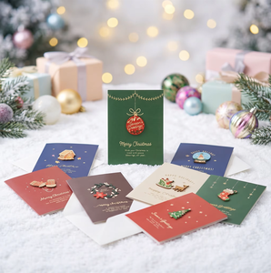 Biglietti di Auguri Natalizi Assortiti con Stampa a Caldo 3D e Verniciatura Lucida, Biglietti Moderni per Festività e Ringraziamenti Personalizzabili - Product Image 2