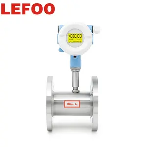 LEFOO Meter Aliran Sensor Turbin Koneksi Flens Digital Pintar Meteran Aliran Air Oem Rs485 Meteran Aliran Turbin Susu Minyak Oksigen