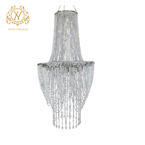 Oggetti di scena per festa di nozze in acrilico chiaro lampadario con perline per decorazione del soffitto di nozze - Product Image 5