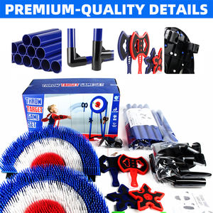 Jeu de lancer de hache en plastique durable O'BON, comprenant 3 fléchettes étoiles et 3 haches, cible de fléchettes pliable pour l'extérieur, vente en zone pour enfants - Product Image 2