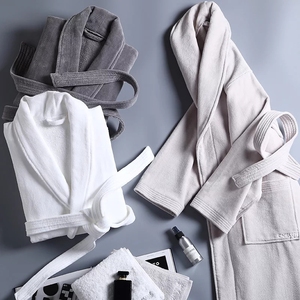 Comercio al por mayor de las mujeres y los hombres de Color <span class=keywords><strong>blanco</strong></span> de algodón de terciopelo <span class=keywords><strong>Hotel</strong></span> Albornoz - Product Image 1