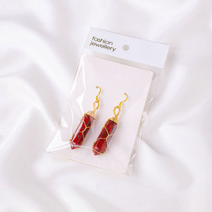 Vente en gros de cristal de quartz rose de guérison naturelle Bricolage fait à la main Boucle d'oreille en cristal à double pointe <span class=keywords><strong>Cadeau</strong></span> souvenir pour les femmes - Product Image 5