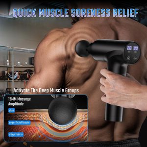 Pistolet de massage professionnel à 8 têtes, masseur musculaire à percussion profonde avec écran LCD pour une relaxation musculaire améliorée - Product Image 4