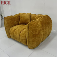 Fauteuil de loisirs design moderne Chenille velours tissu canapé simple lounge chaise d'appoint pour la maison Villa salon hôtel bureau