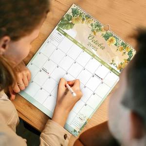 2026 English Office Wall Calendar <b>18</b> Month Sprial Panel Design European & American Style - Product Image 2