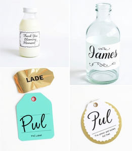 Étiquettes personnalisables autocollantes en papier recyclé pour aliments et vins, transparentes, étanches, imprimées en soie pour emballage - Product Image 2