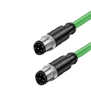 IP67 M12 4pin D một mã hóa Cáp mạng Ethernet máy ảnh công nghiệp Cảm biến mở rộng cáp Thông tin liên lạc Nam Nữ Cáp - Product Image 1
