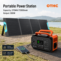 Station d'alimentation portable 300W à onde sinusoïdale pure, batterie lithium-ion OTHC C3B, panneau solaire 100W, pompe, gonfleur de pneus, écran LED, Type-C, pour extérieur