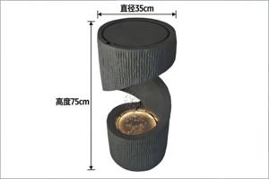 Fontaine d'eau solaire moderne en résine, faite à la main, avec lumières LED - Montage au sol 35x75cm, intérieur/extérieur, décoration de jardin Art Déco de luxe - Product Image 6