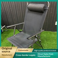 Chaise de pêche pliable portable à dossier haut, design moderne et simple, cinq positions réglables, pour camping, plage, bureau ou pause déjeuner