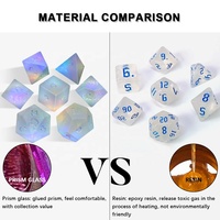 Mini dés à 4 faces, dés en verre mat à 4, 6, 8, 10, 12, 20 faces, jeu de dés pour Donjons et Dragons, jeux de rôle DND, RPG