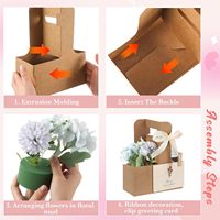 Brauner 2-Tassen-Blumenstrauß-Getränketräger mit Griff für Abschlussfeier Lehrer-Wertschätzung Hochzeitsparty-Gastgeschenke Kaffee-Geschenke