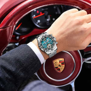 POEDAGAR 1423 Business <b>Watch</b> <b>For</b> Man Hollow Tourbillon Automatic <b>Men's</b> <b>Watches</b> Date Week <b>Mechanical</b> Stainless Steel <b>Men</b> 2026 - Product Image 3