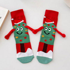 Fabricante al por mayor diseño personalizado dibujos animados Navidad <span class=keywords><strong>calcetines</strong></span> mano sosteniendo hombres <span class=keywords><strong>calcetines</strong></span> magnéticos <span class=keywords><strong>con</strong></span> imán - Product Image 4