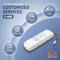 Kit de conversion d'alimentation de secours LED 3-40W avec batterie LiFePO4 de 180 minutes pour panneau lumineux encastré
